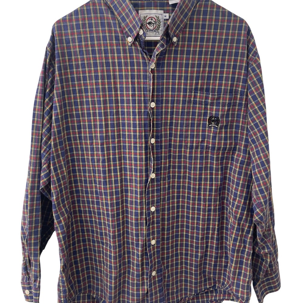Vintage Cinch Plaid Button Down Shirt Mens M ‎ Western Cowboy Rodeo Ranch